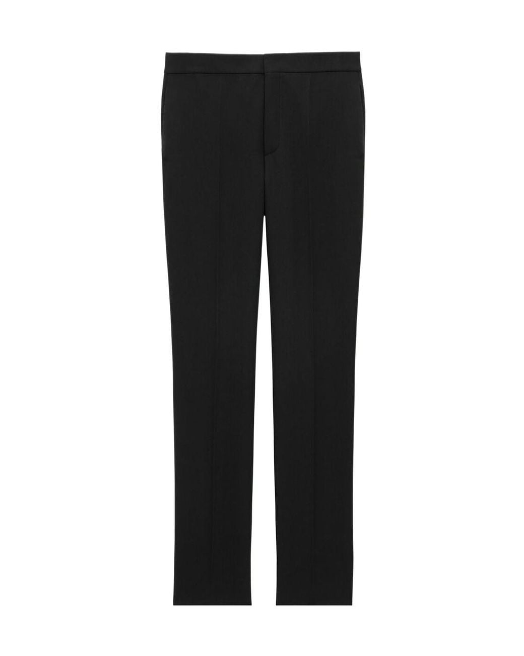 Saint Laurent Black Mid-Rise Slim-Fit Pants for men