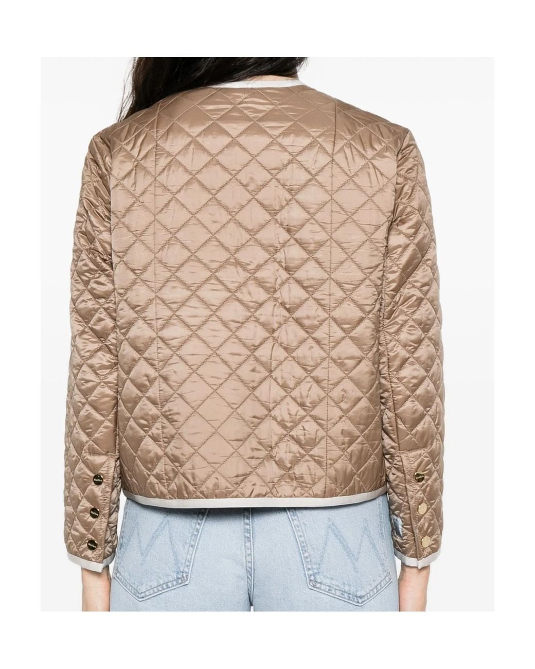 Max Mara Natural Celeste Quilted Pocket Jacket