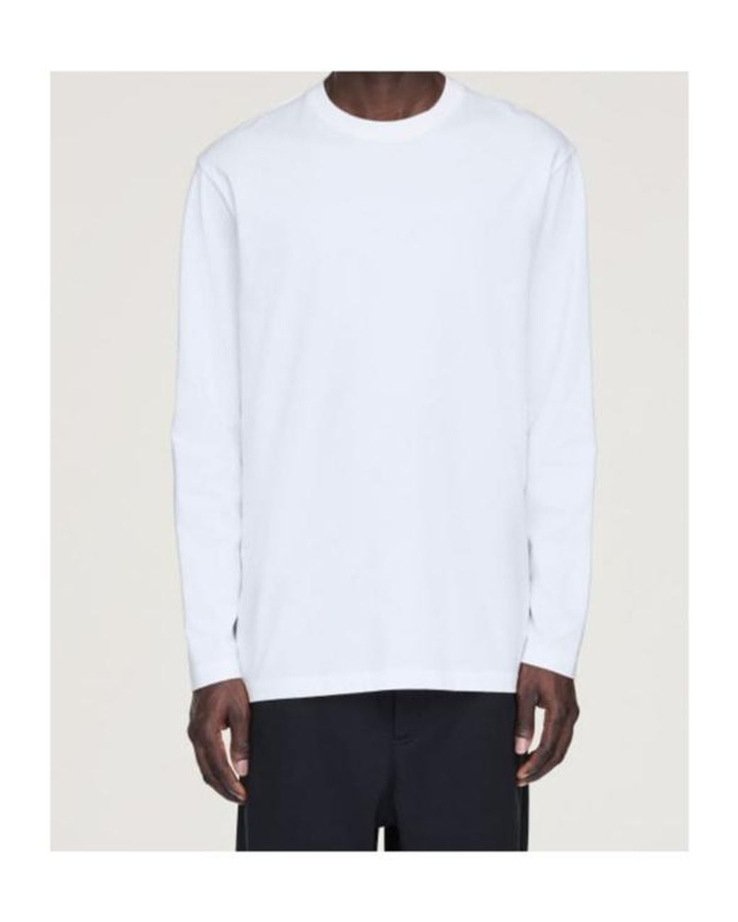 Y-3 White Pattern-Printed Long-Sleeved T-Shirt for men