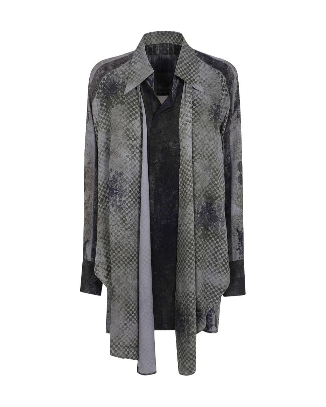 Ziggy Chen Gray Draped Long Shirt