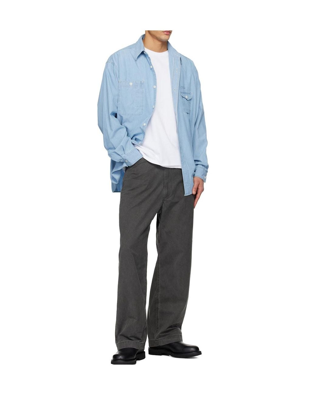 Nanamica Gray Ooal Field Casual Pants for men