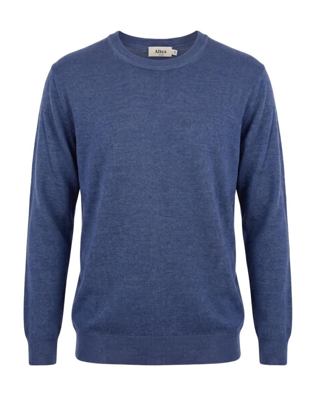 Altea Blue Crew-Neck Wool Sweater for men