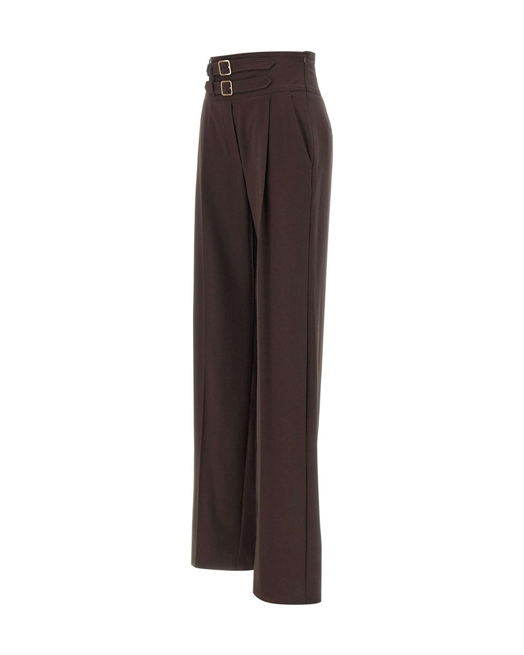 Marella Brown Maranta High-Waist Wide-Leg Pants
