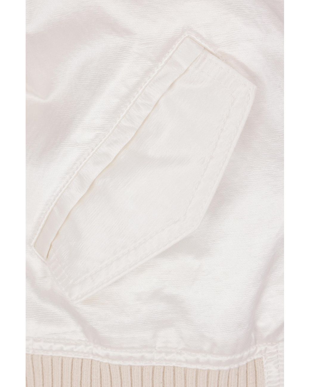 MM6 by Maison Margiela White Satin-Finish Bomber Jacket