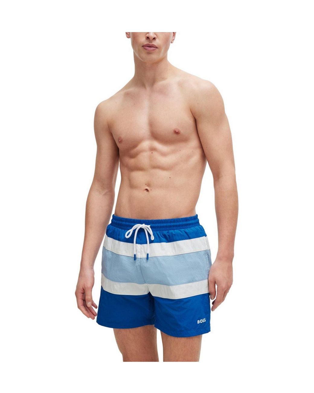 Boss Blue Striped Shorts for men