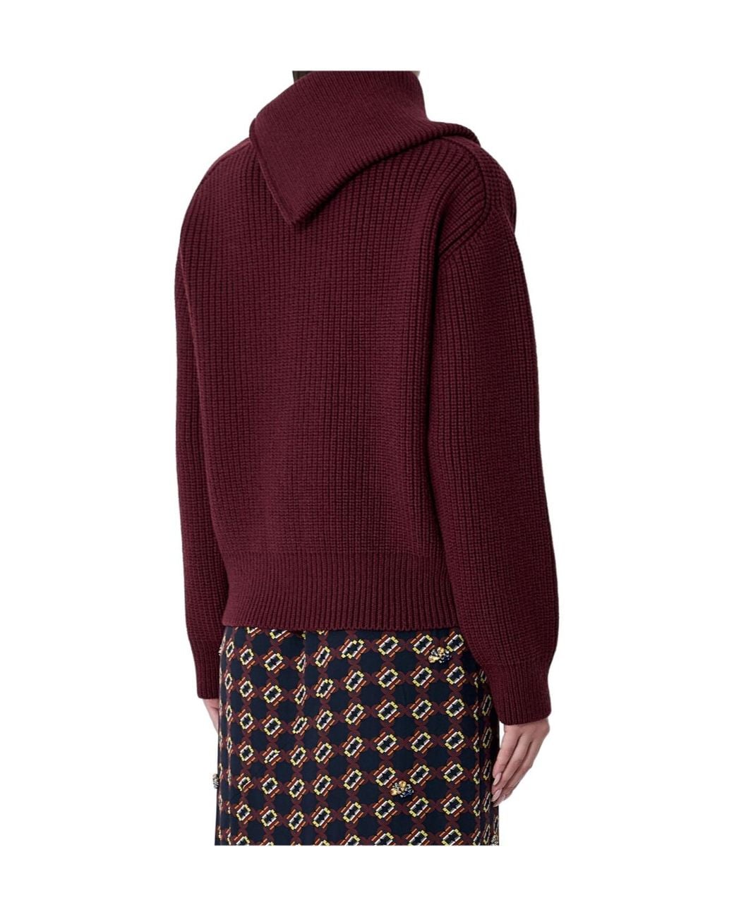 Dries Van Noten Red Zip-Collar Sweater