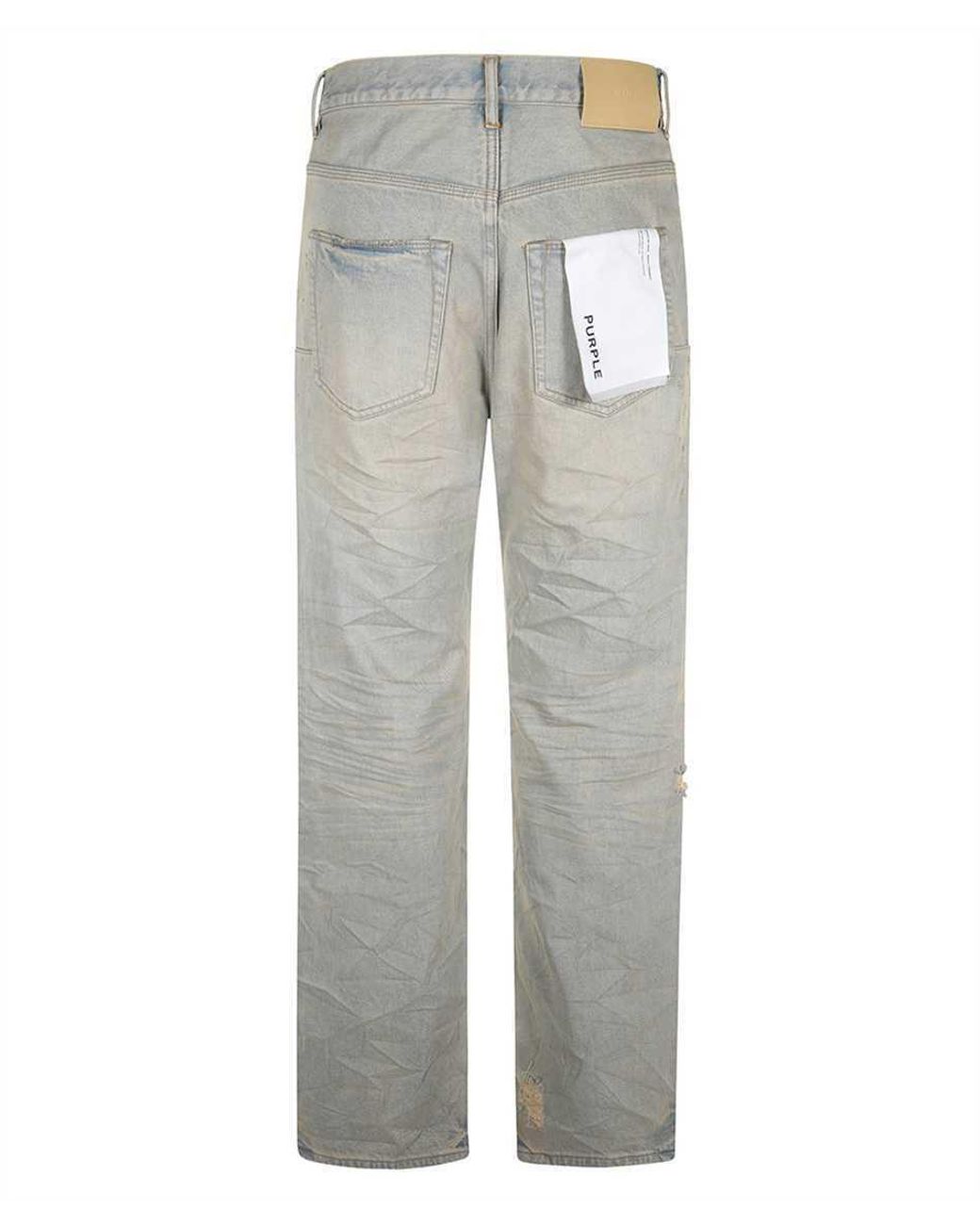 Purple Brand Gray Verditer Distressed Denim Jeans for men