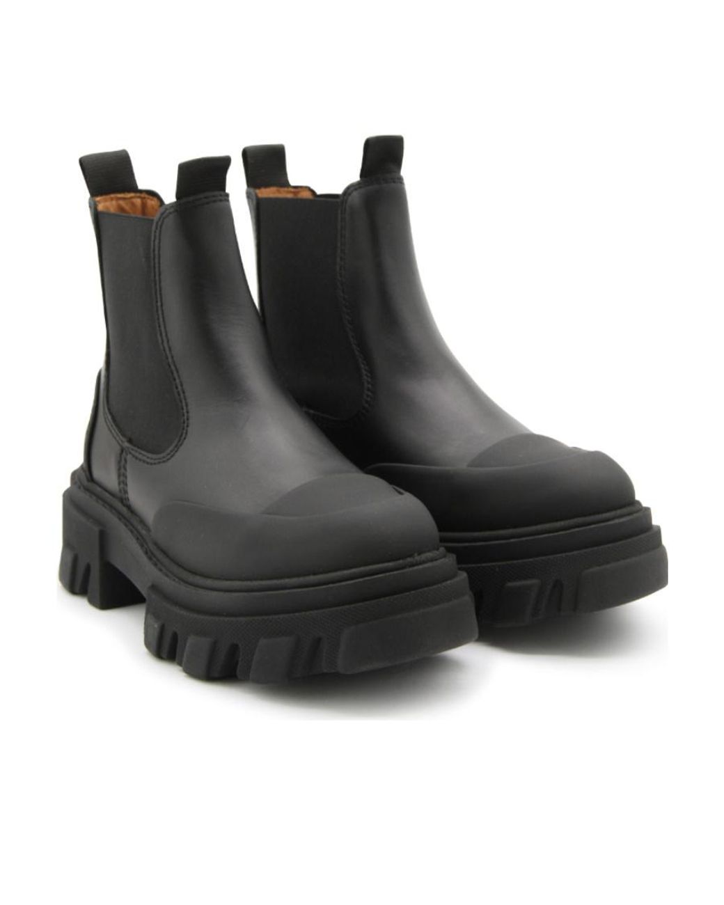 Ganni Black Cleated Low Chelsea Boots