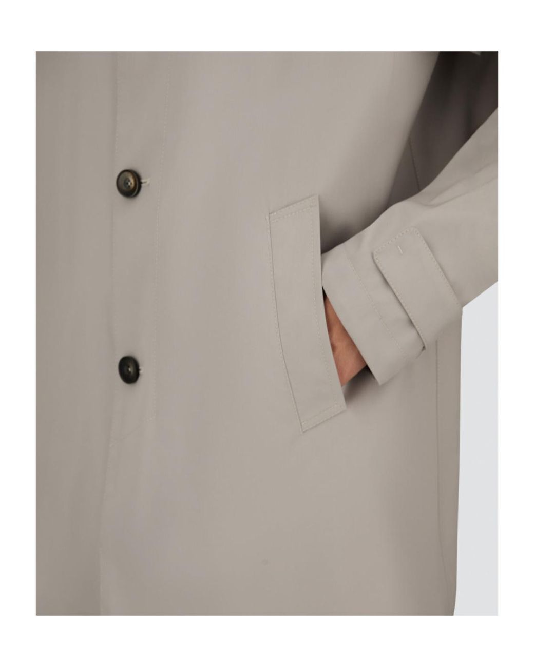 Herno Gray Button-Down 3-Layers Wool Coat for men