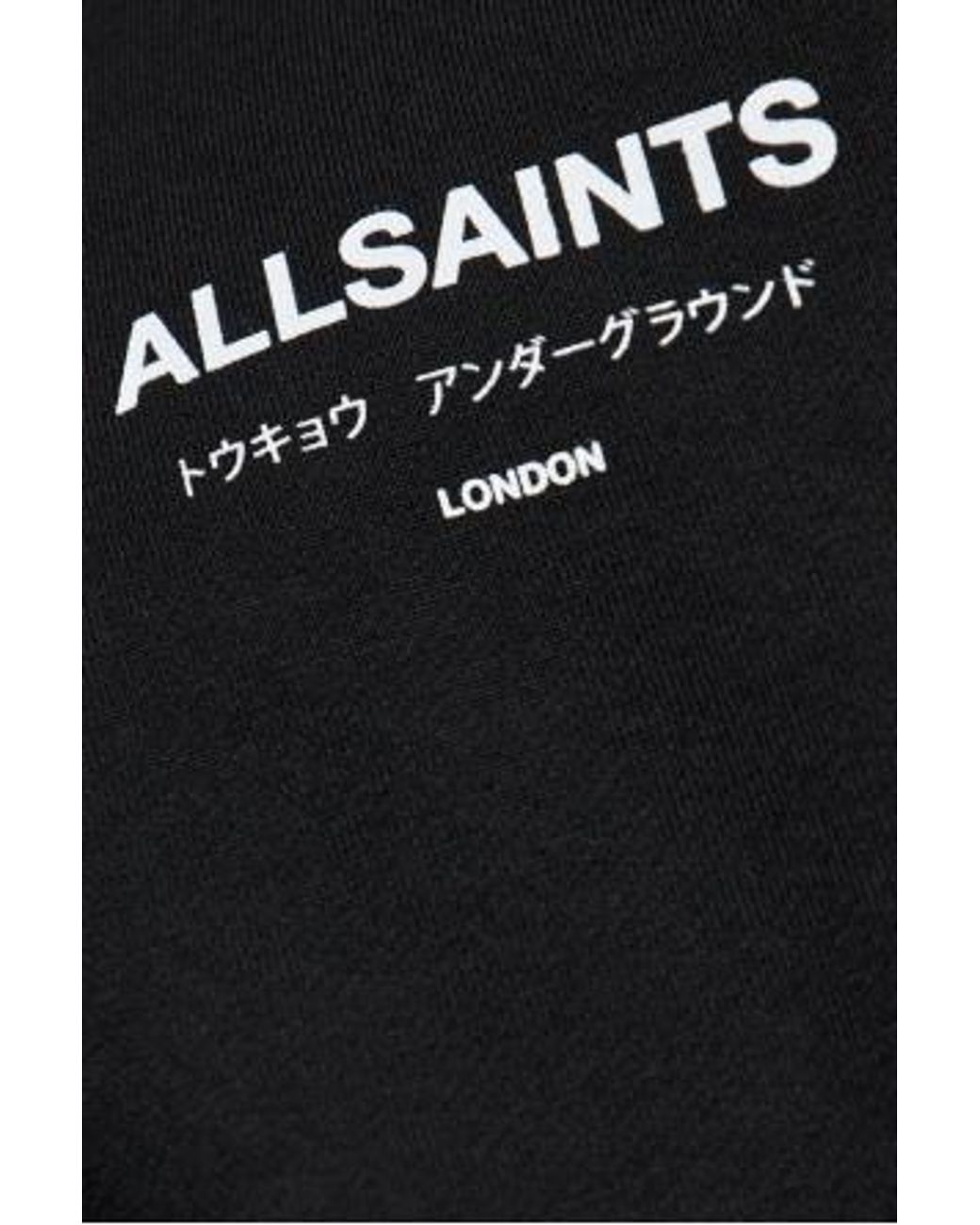 AllSaints Black Underground Zip Sweatshirt for men