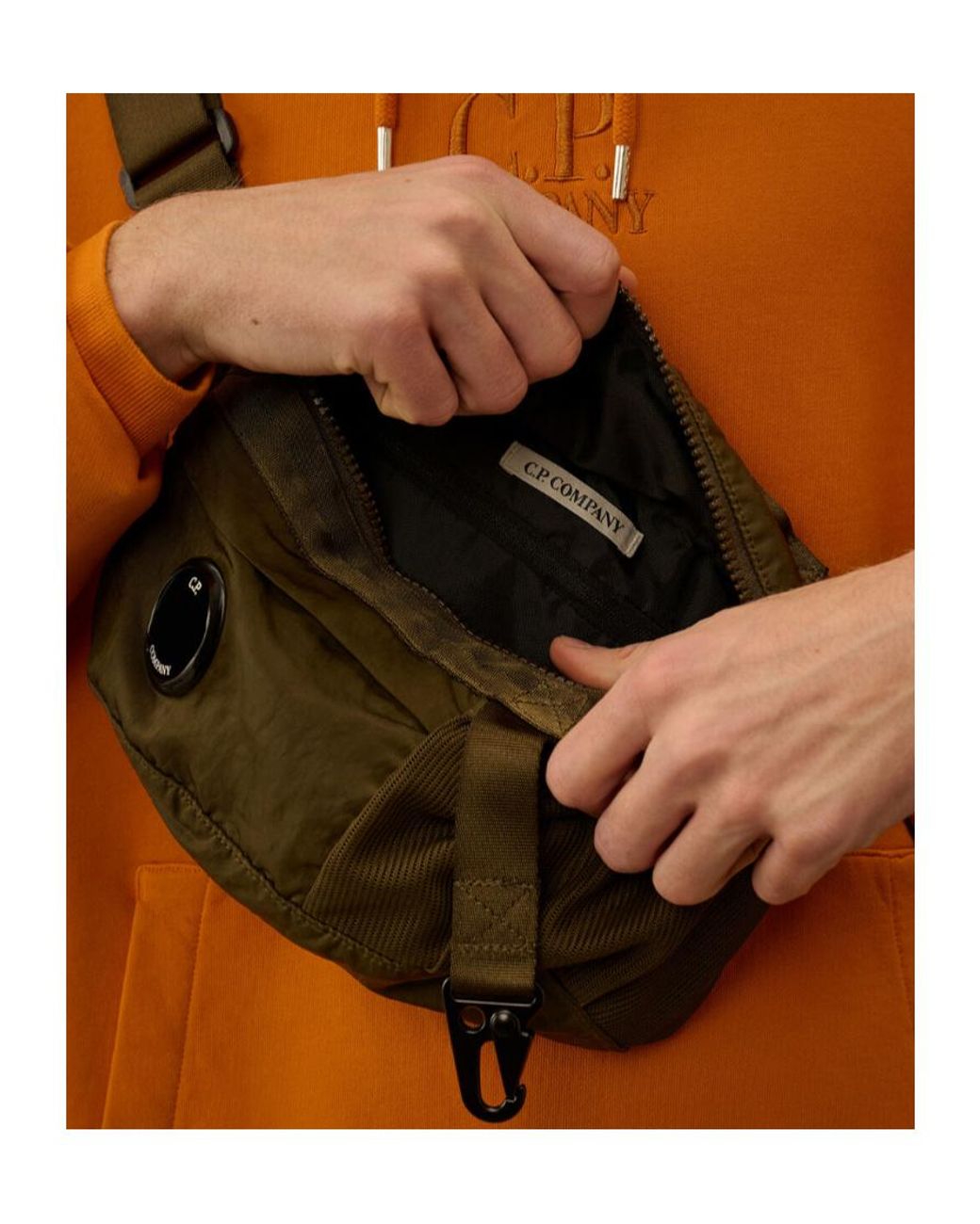 C P Company Natural Zip Fastening Belt Bag for men