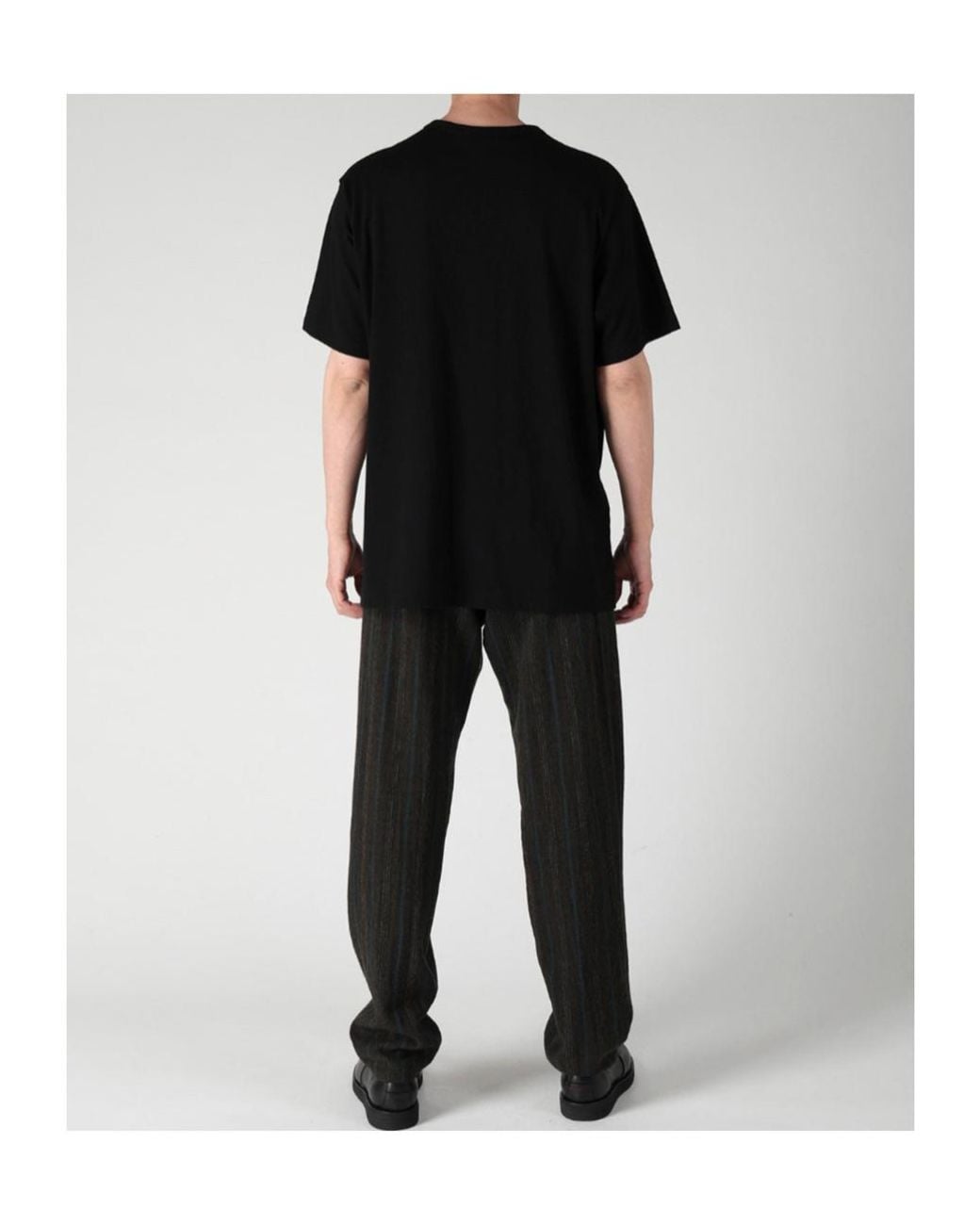 Yohji Yamamoto Black Cotton Single Jersey Round Neck Short Slv for men