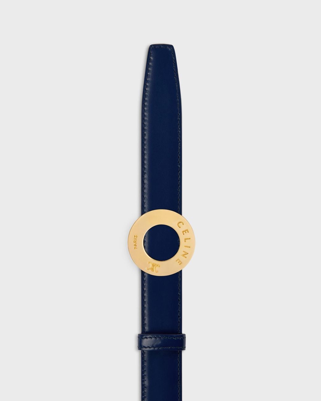 Céline White 25Mm Double-Sided Leather Belt With Disc Buckle