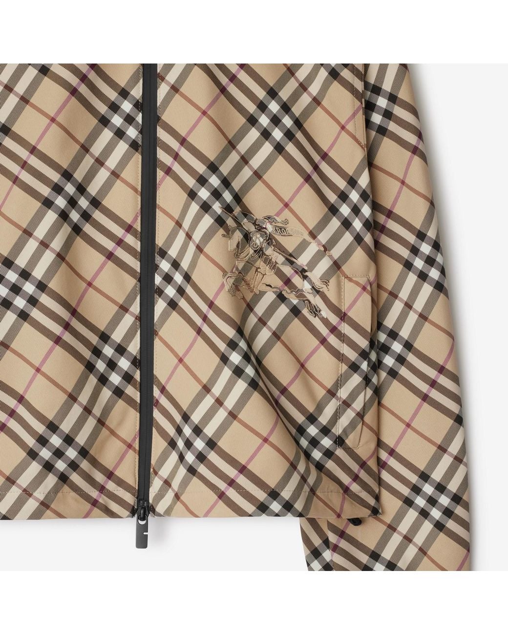 Burberry Metallic Checked Hooded Zip-Up Jacket