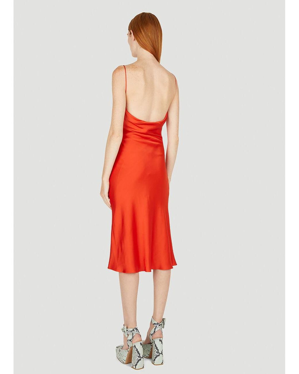 Stella McCartney Red Low-Back Slip Dress