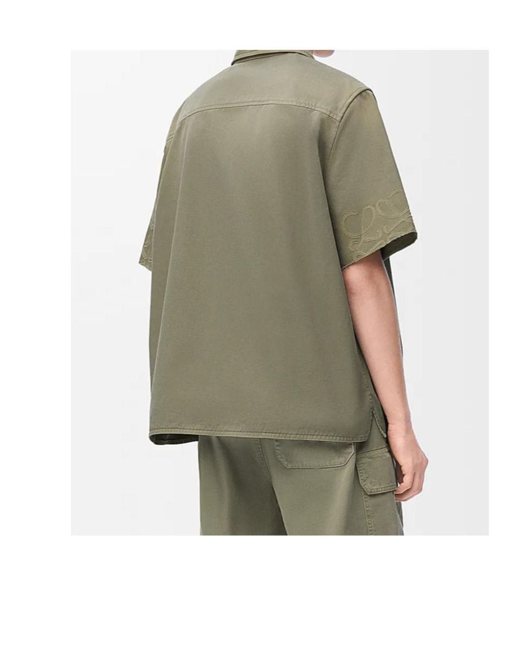 Loewe Green Anagram Short Sleeve Shirt for men