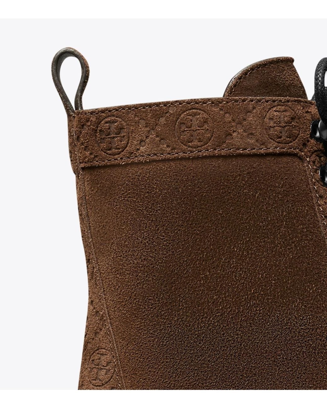 Tory Burch Brown Chunky-Sole Lace-Up Ankle Boots
