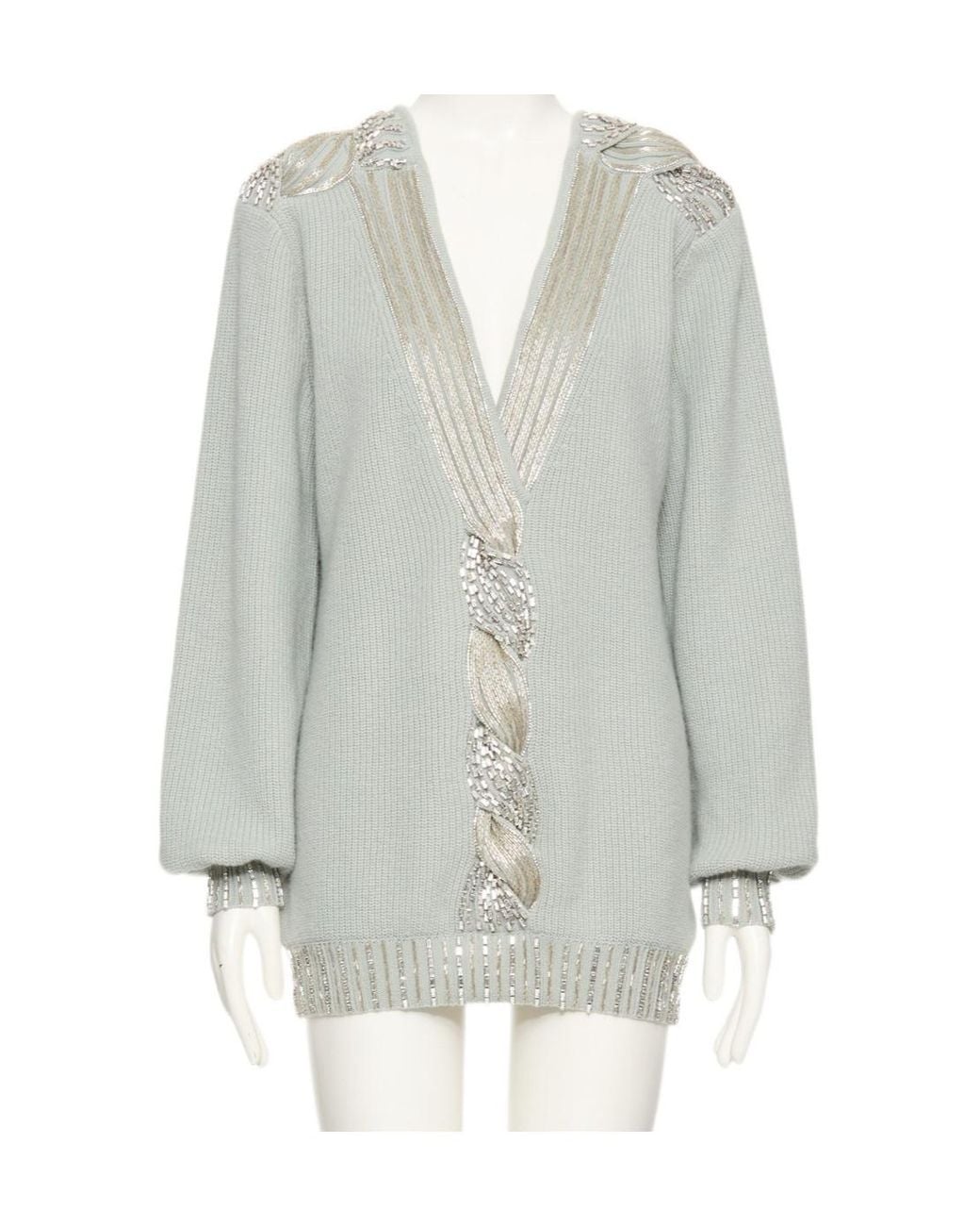 Valentino Gray Long-Sleeve Knit Top
