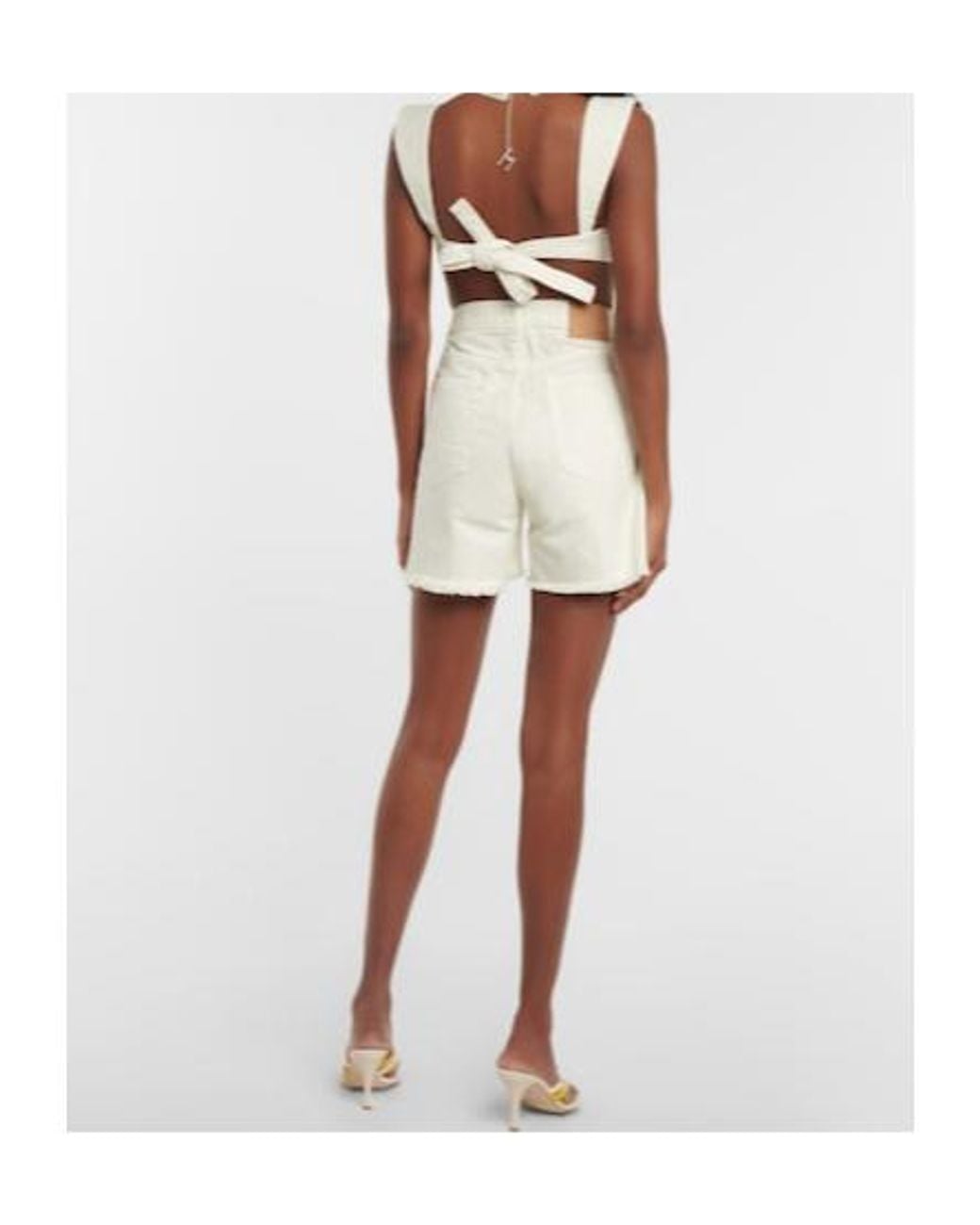Magda Butrym White Denim Bralette