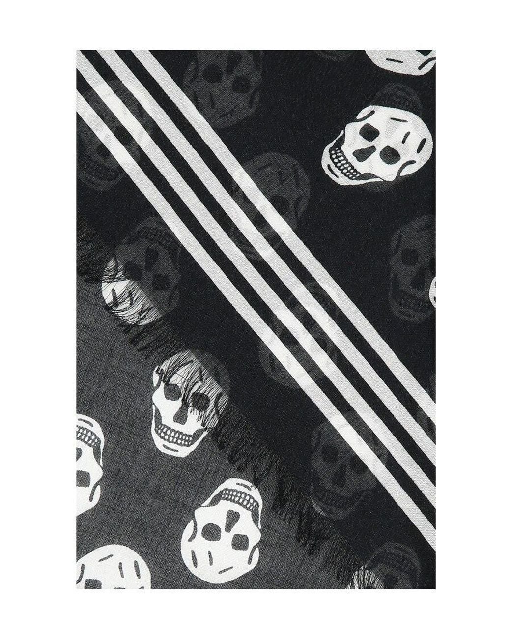 McQueen White Biker Skull Scarf