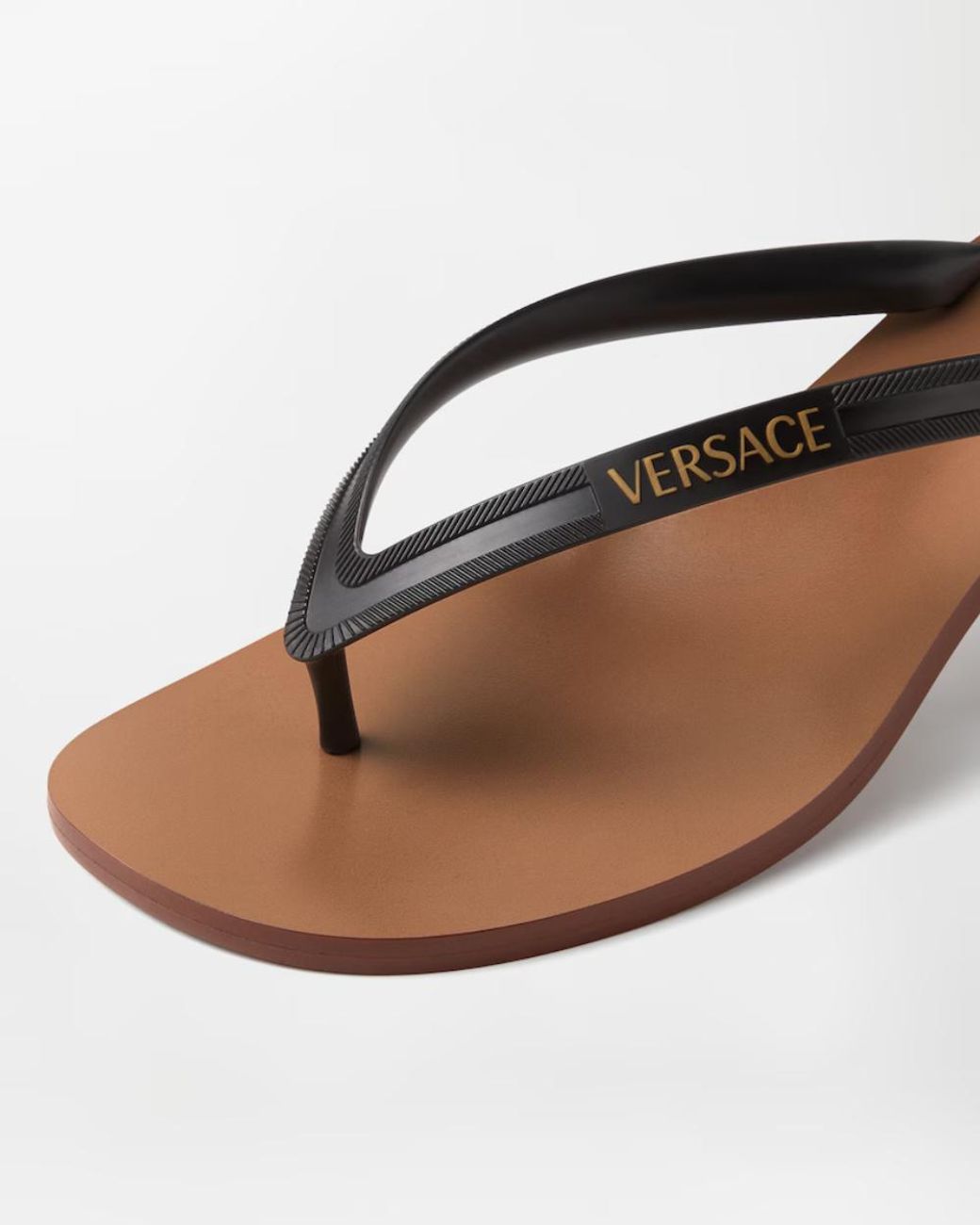 Versace Brown Sophie Thong Heeled Mules