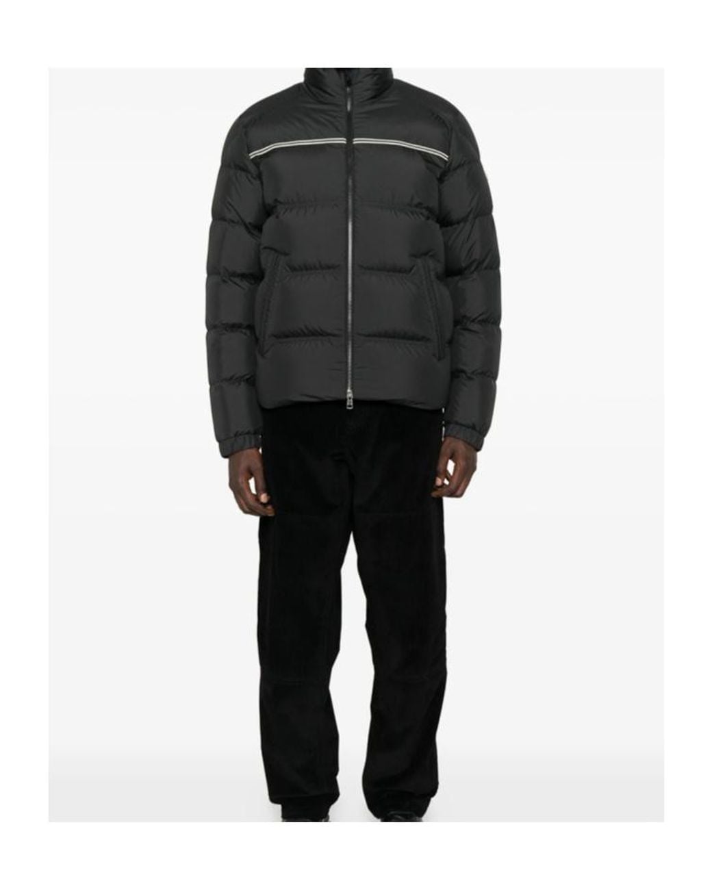Moncler Black Logo Patch Zip-Up Jacket for men