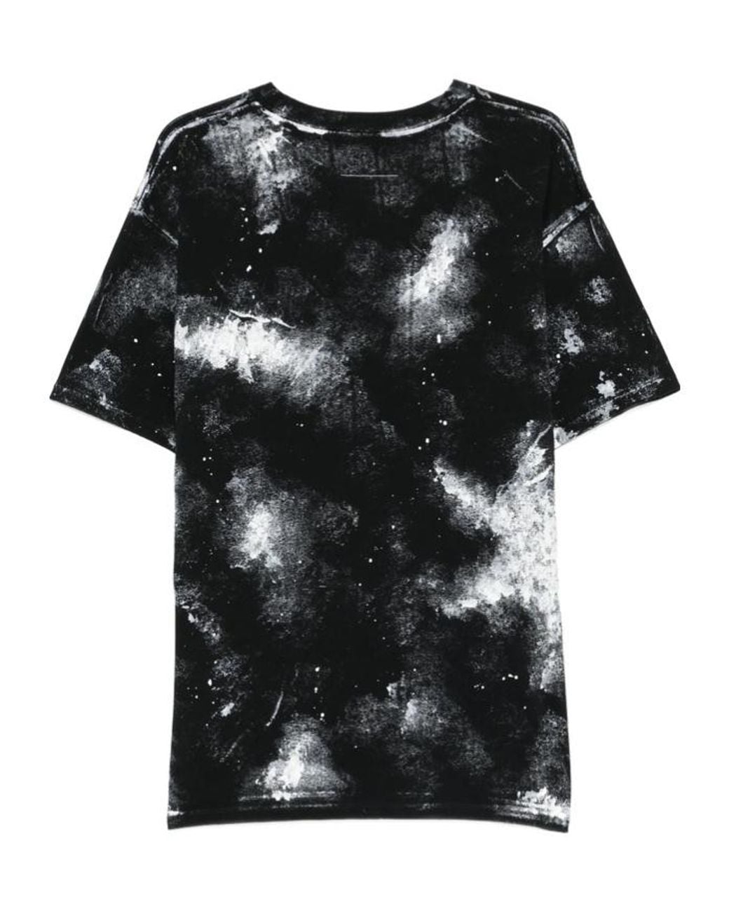 MM6 by Maison Margiela Black Graphic Printed Crewneck T-Shirt for men