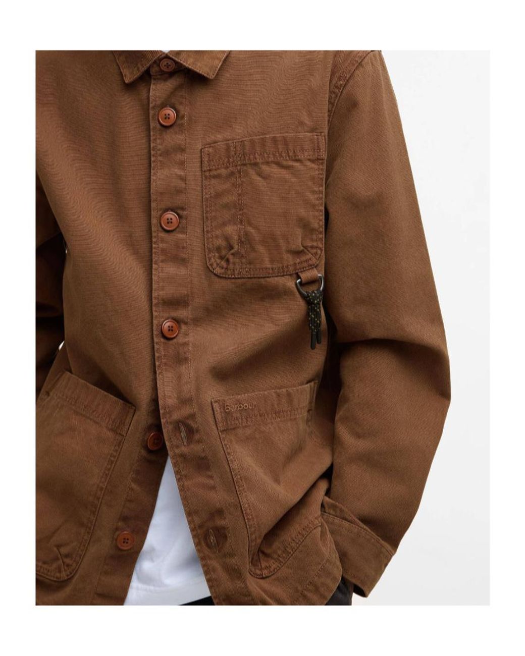 Barbour Brown Bowland Garment Dyed Overshirt for men