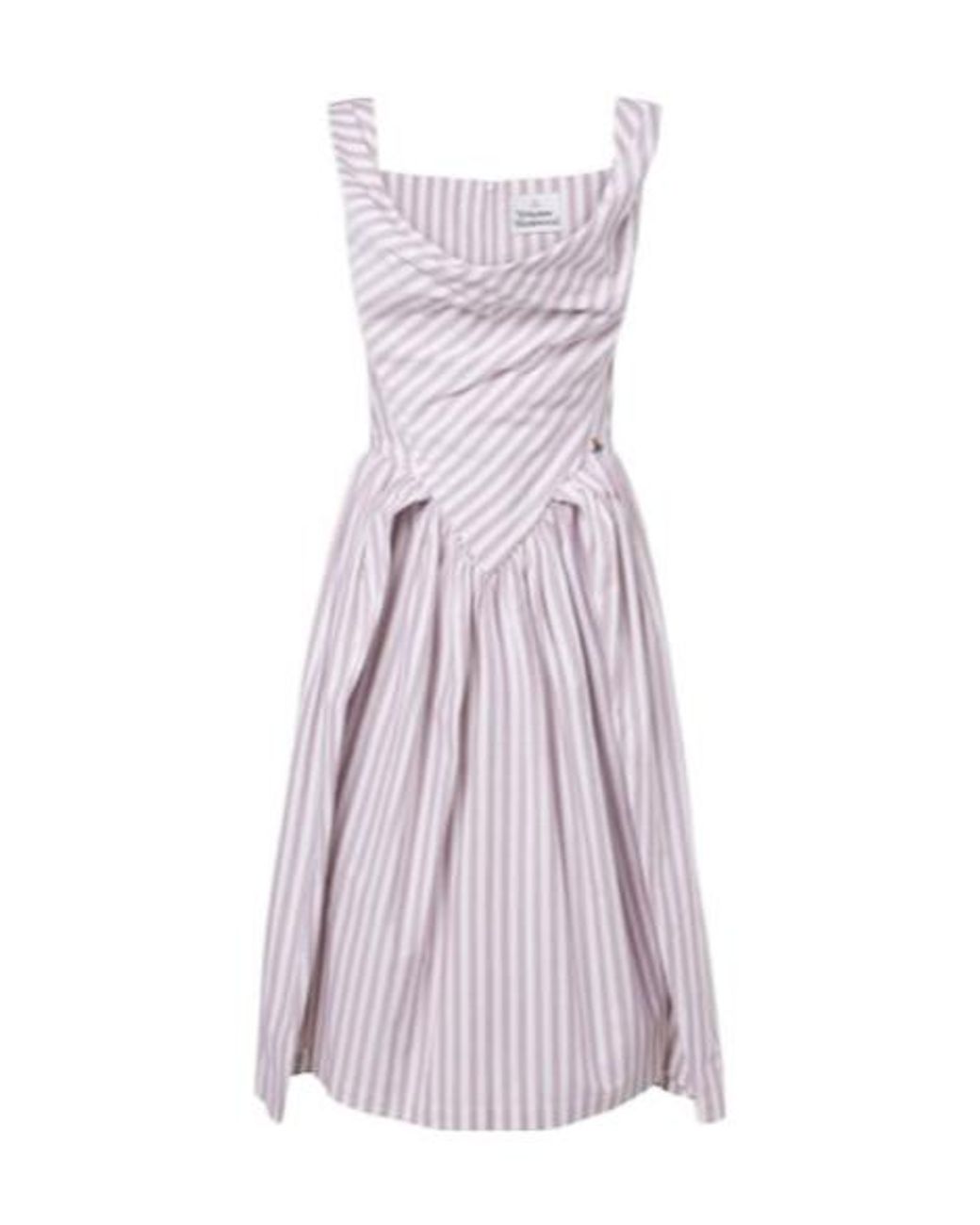 Vivienne Westwood Purple Sunday Striped Cotton Midi Dress