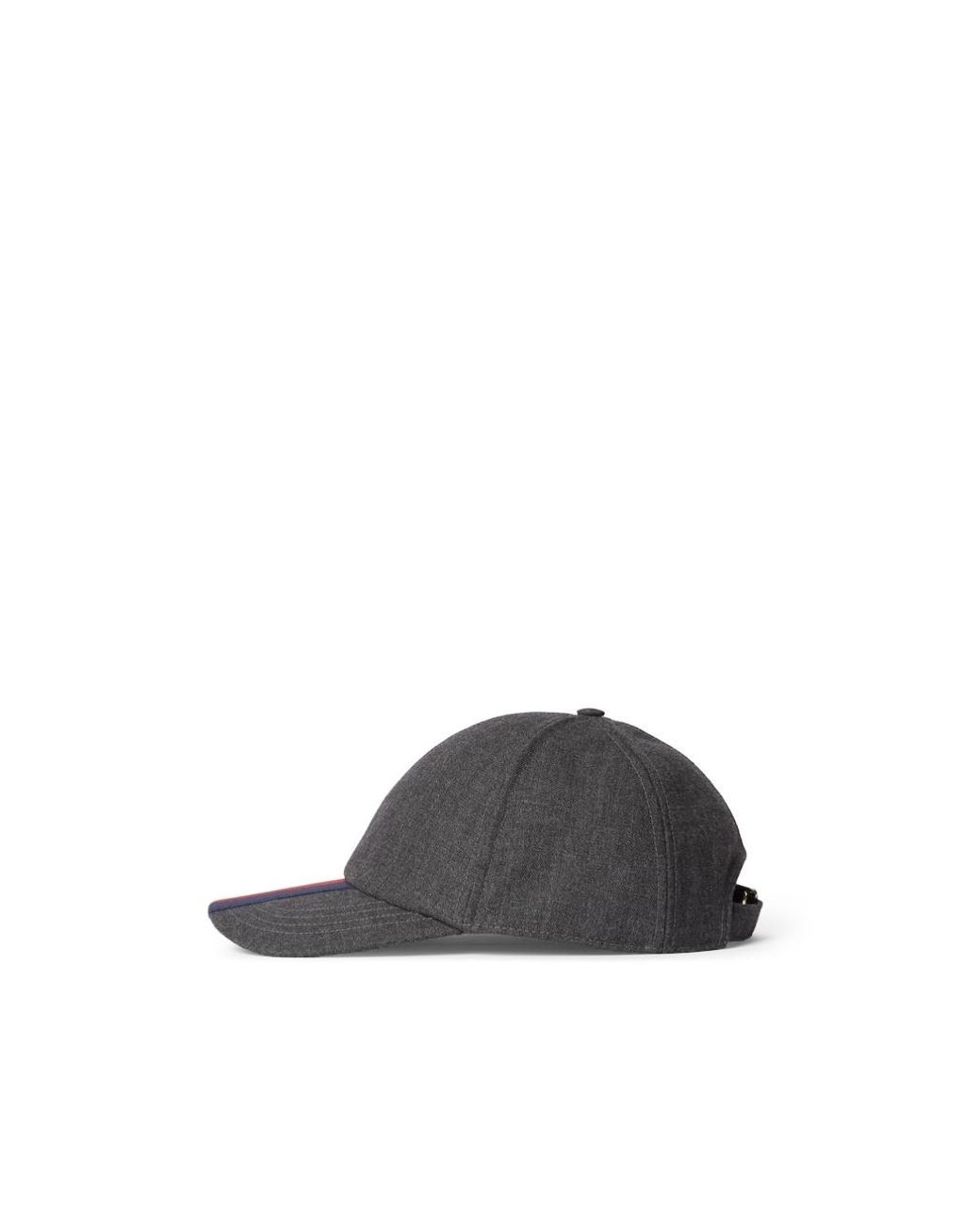 Gucci Gray Stripe Detailed Cap for men