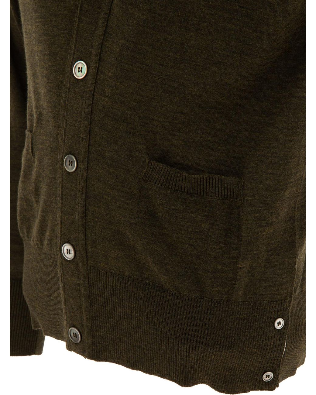 Thom Browne Green 4-Bar V-Neck Buttoned Cardigan for men