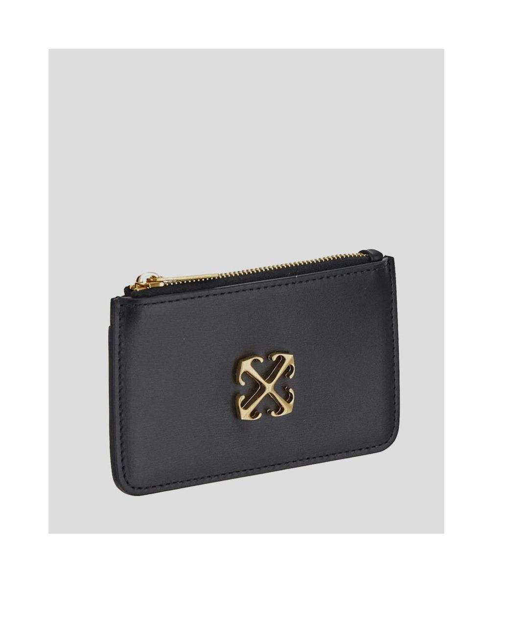 Off-White c/o Virgil Abloh Black Logo Plaque Zip-Up Wallet