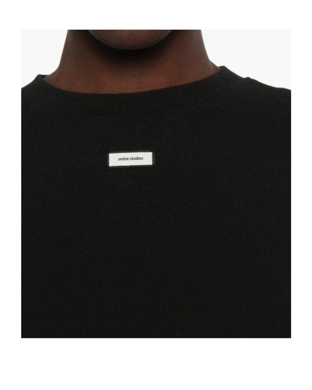 Entire studios Black Ribbed Logo T-Shirt