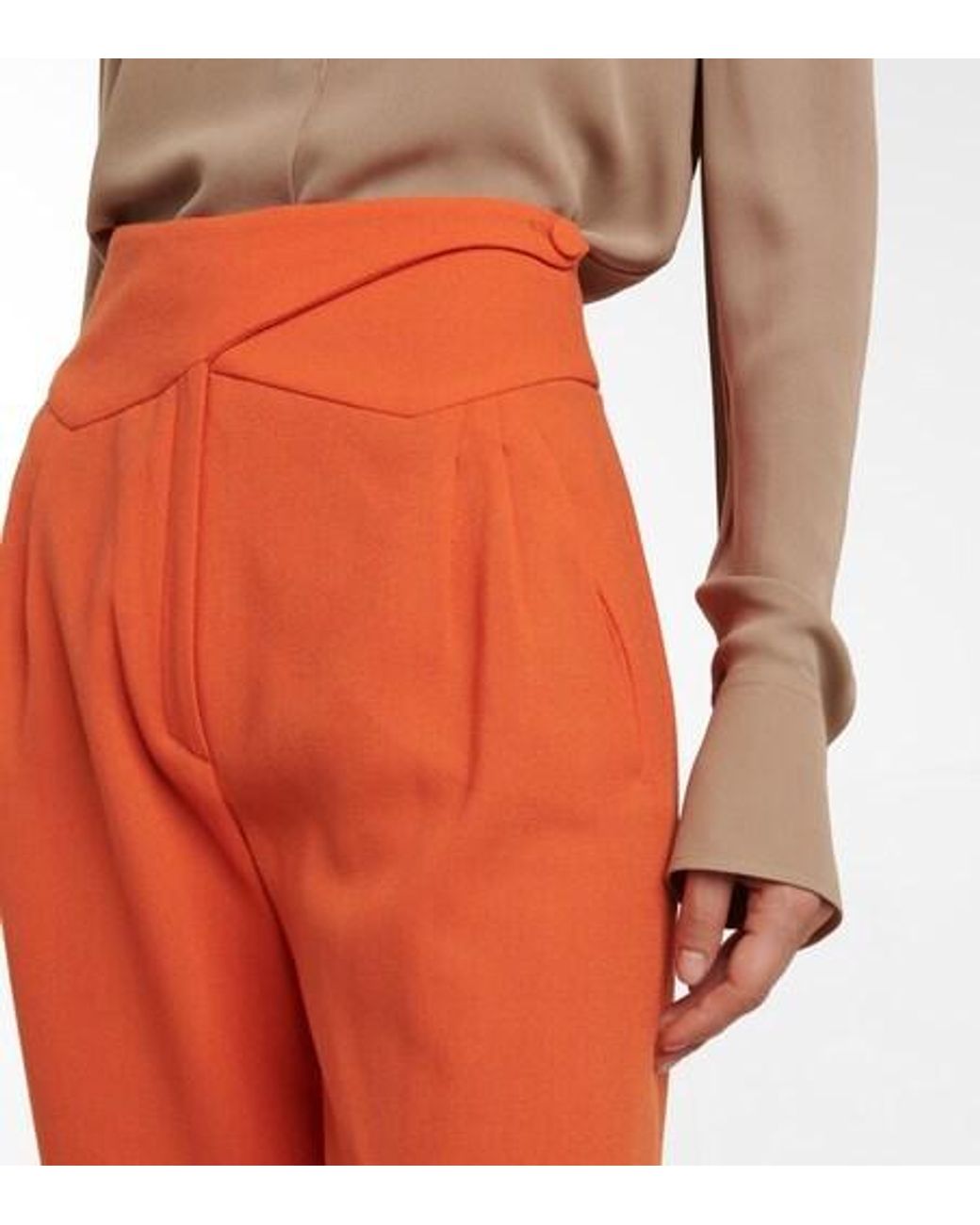 Blazé Milano Orange High-Waisted Casual Pants