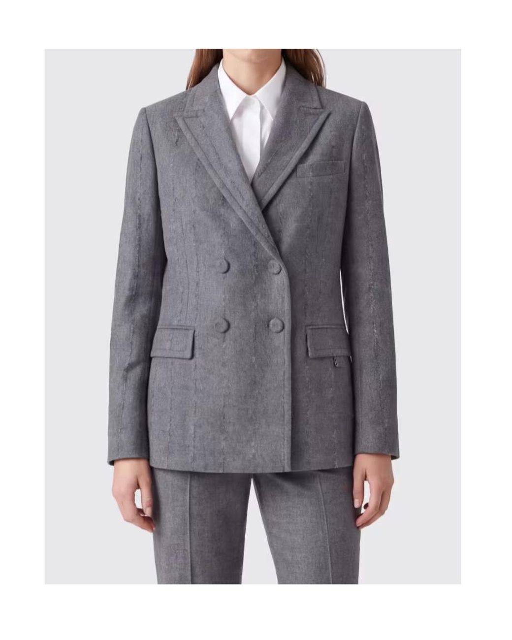 Fabiana Filippi Gray Double Breasted Jacket