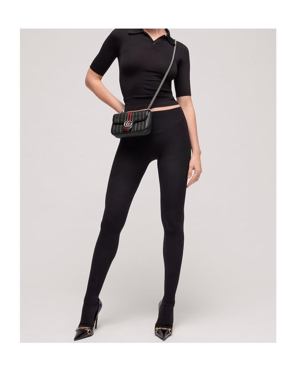 Gucci Black Jetset Gg Marmont Small Shoulder Bag