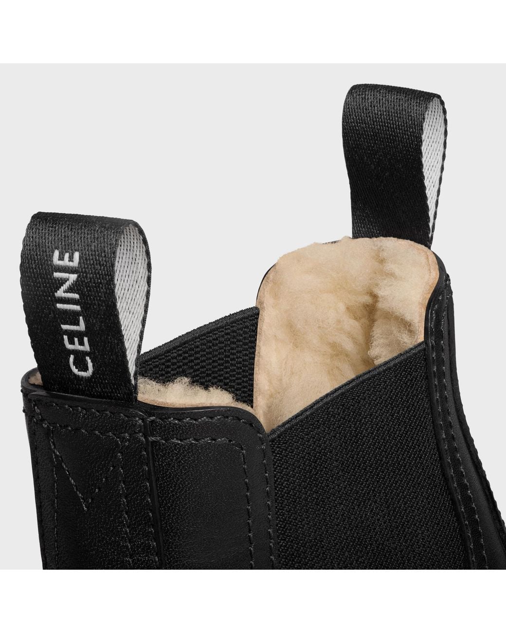 Céline Black Margaret Chelsea Boot With Shearling for men