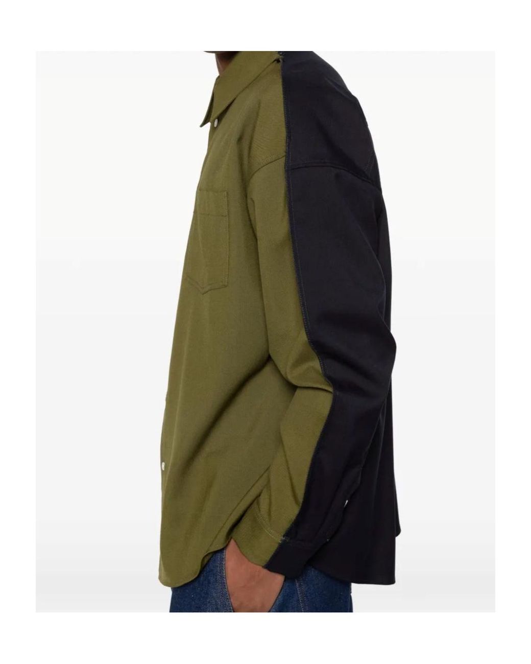Marni Green Pocket Colour-Block Shirt for men