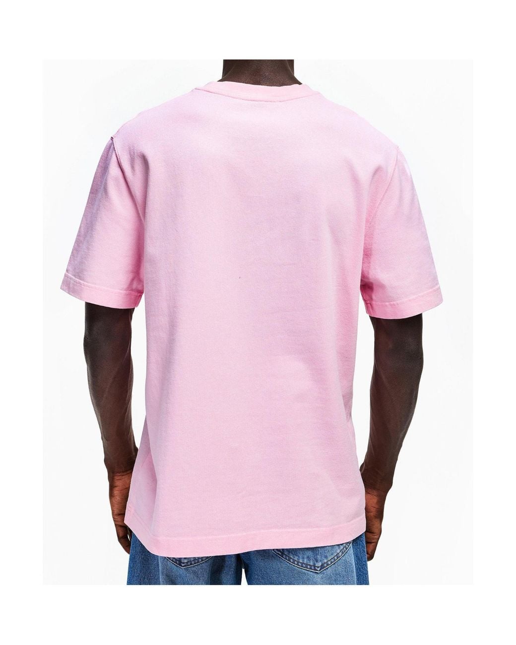 Jacquemus Pink Crew Neck Short-Sleeved T-Shirt for men