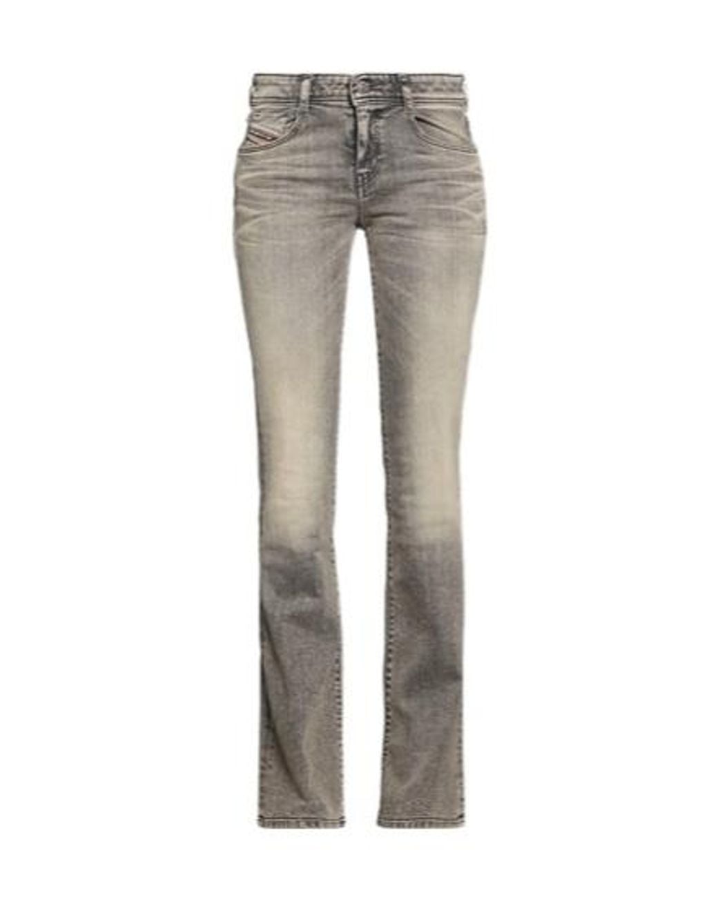 DIESEL Gray Stretch Denim Flared Pants