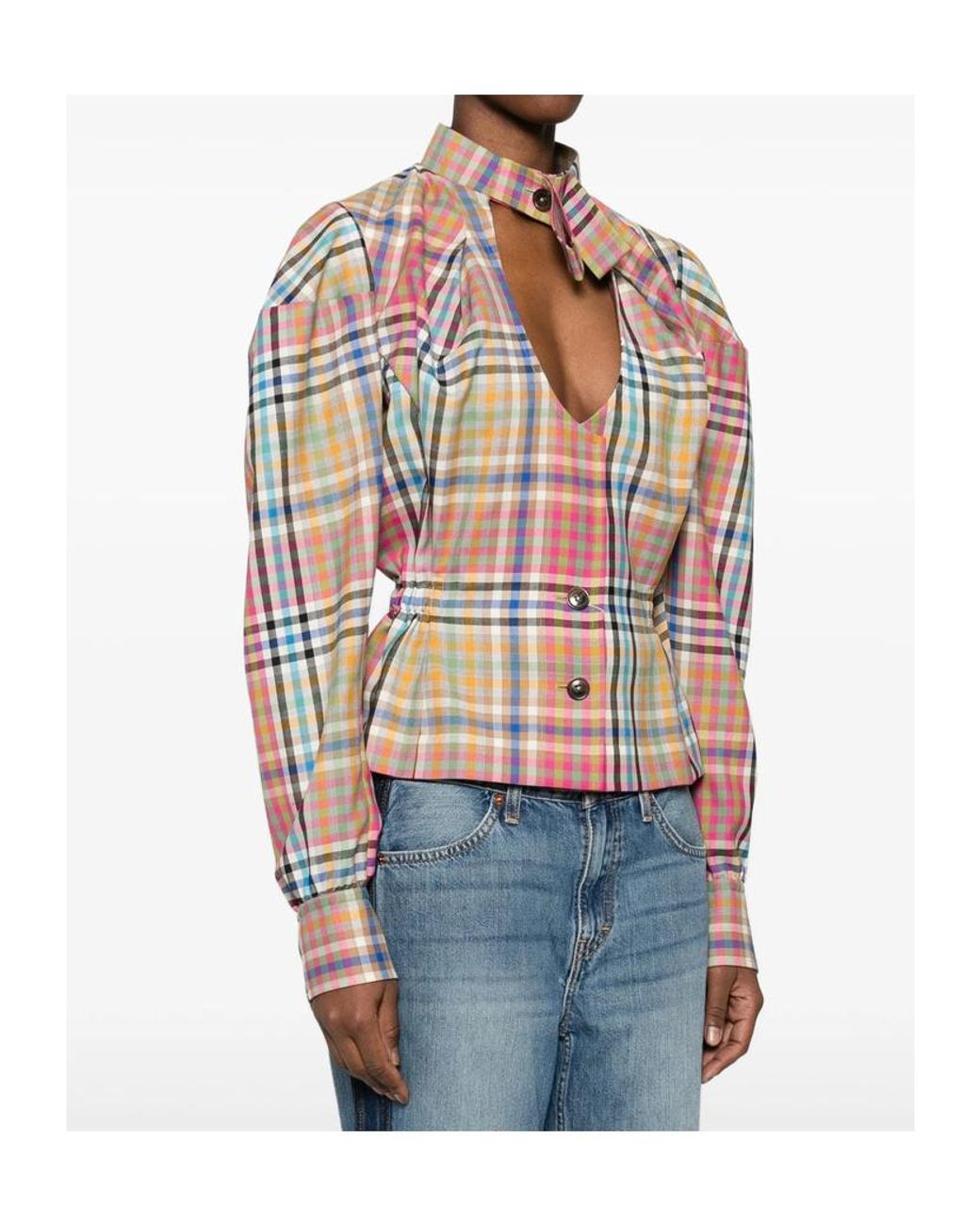 Vivienne Westwood White Plaid Cropped Top