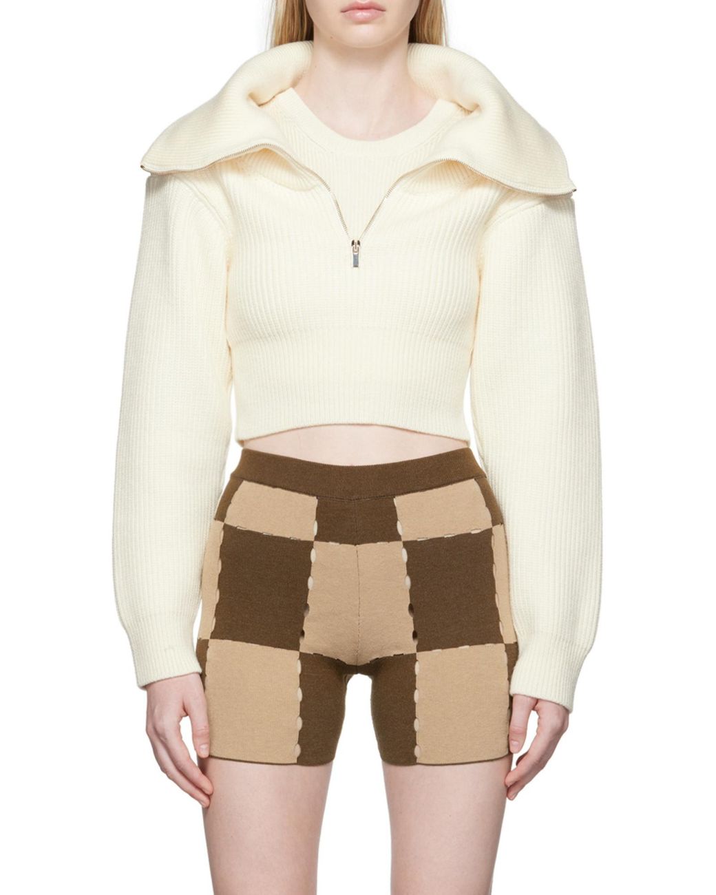 Jacquemus White Risoul Double Collar Sweater