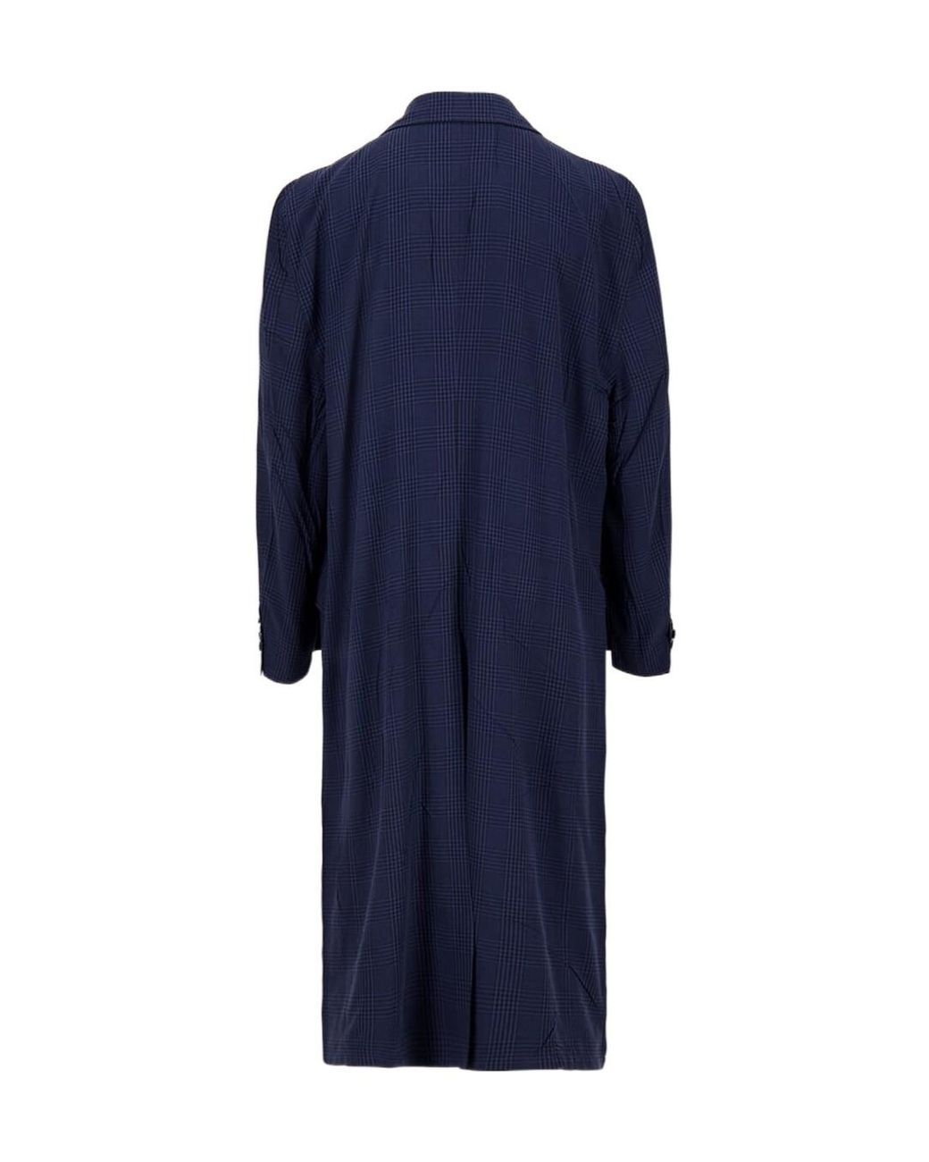 Balenciaga Blue Fluid Double-Breasted Coat for men