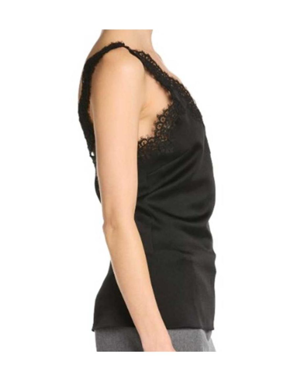 Stella McCartney Blue Lace-Trim Satin Top
