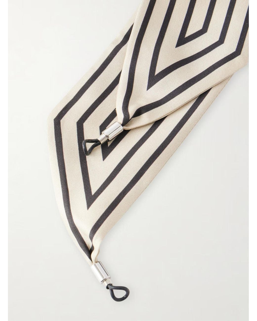 Totême White Printed Silk-Twill Scarf