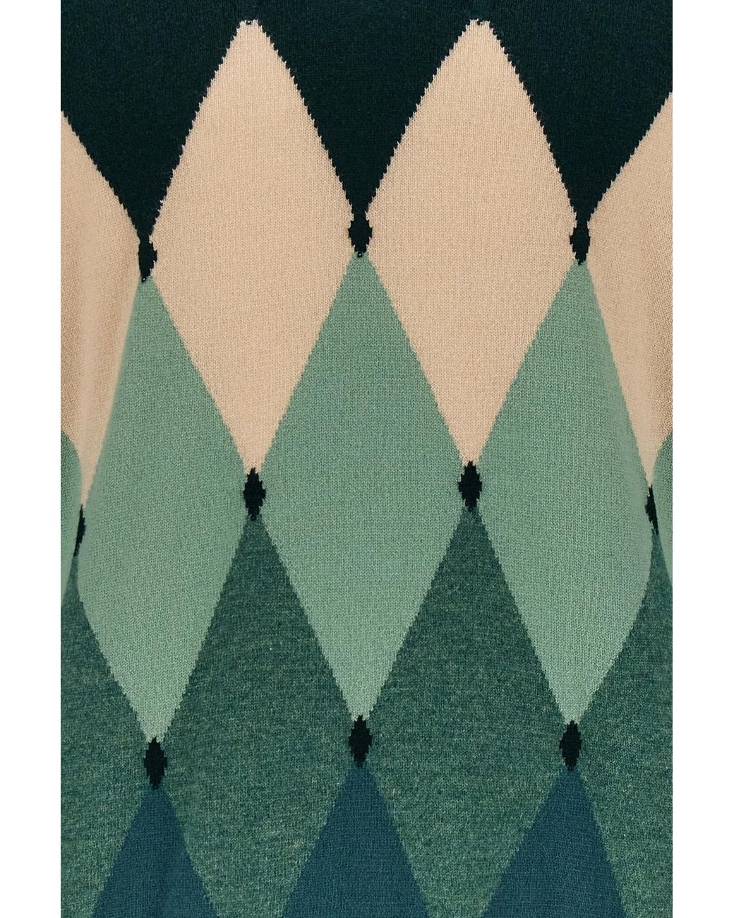 Ballantyne Green Diamond Pattern V-Neck Jumper for men
