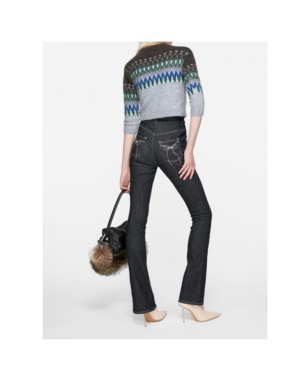 Acne Gray Crewneck Knitted Top