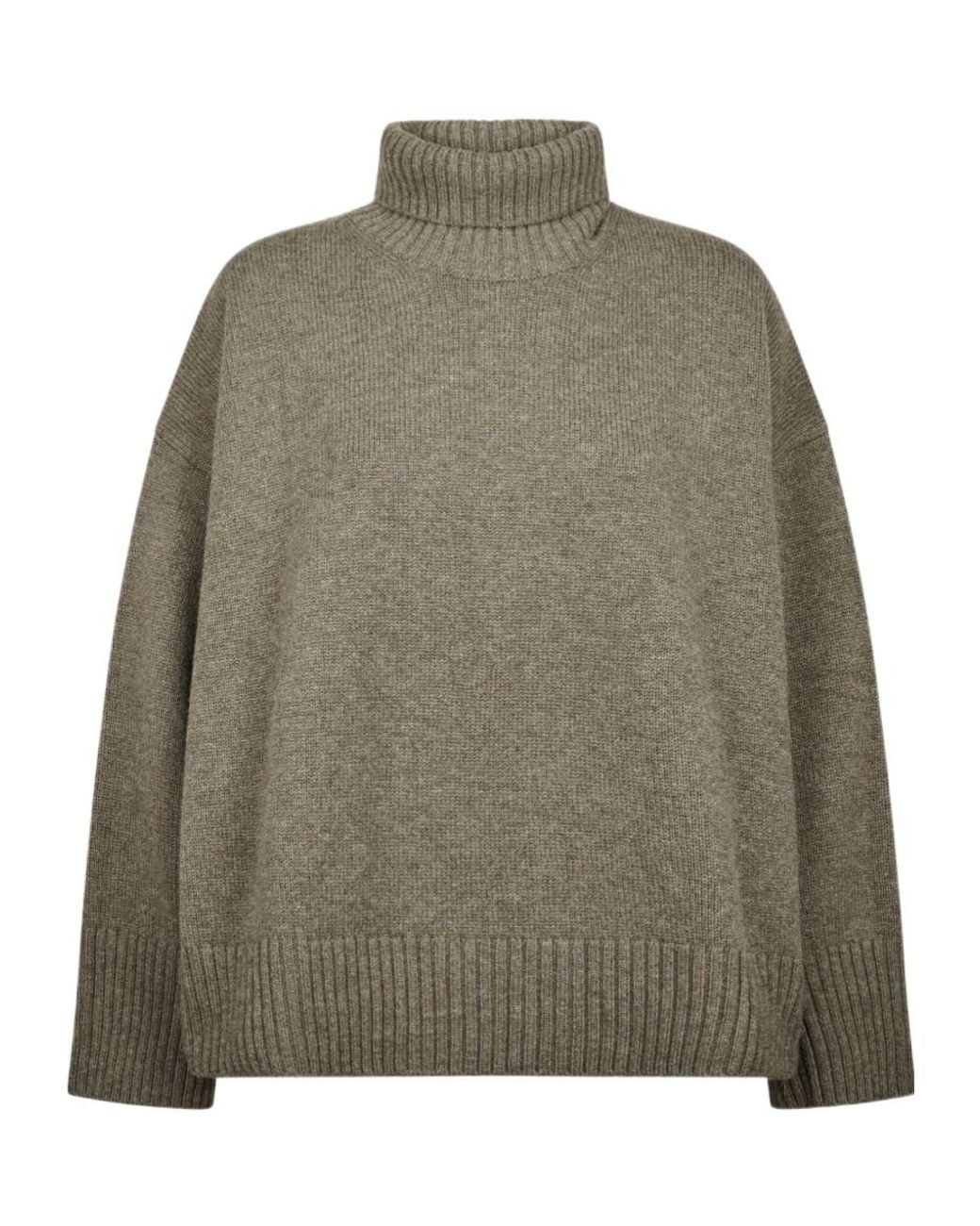 Soeur Green High-Neck Knit Sweater