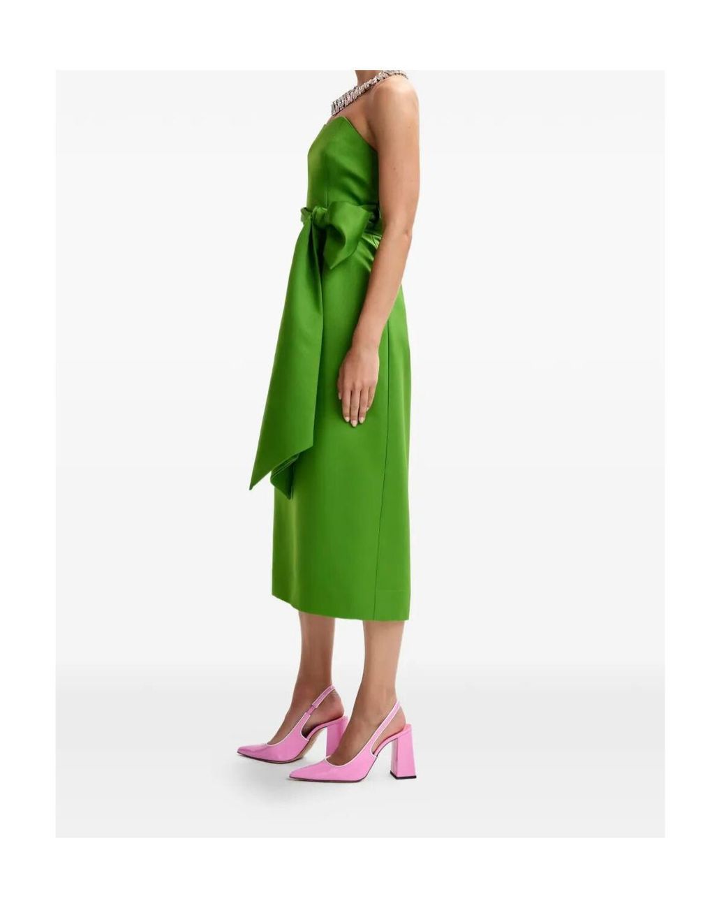 Essentiel Antwerp Green Juror Strapless Midi Dress