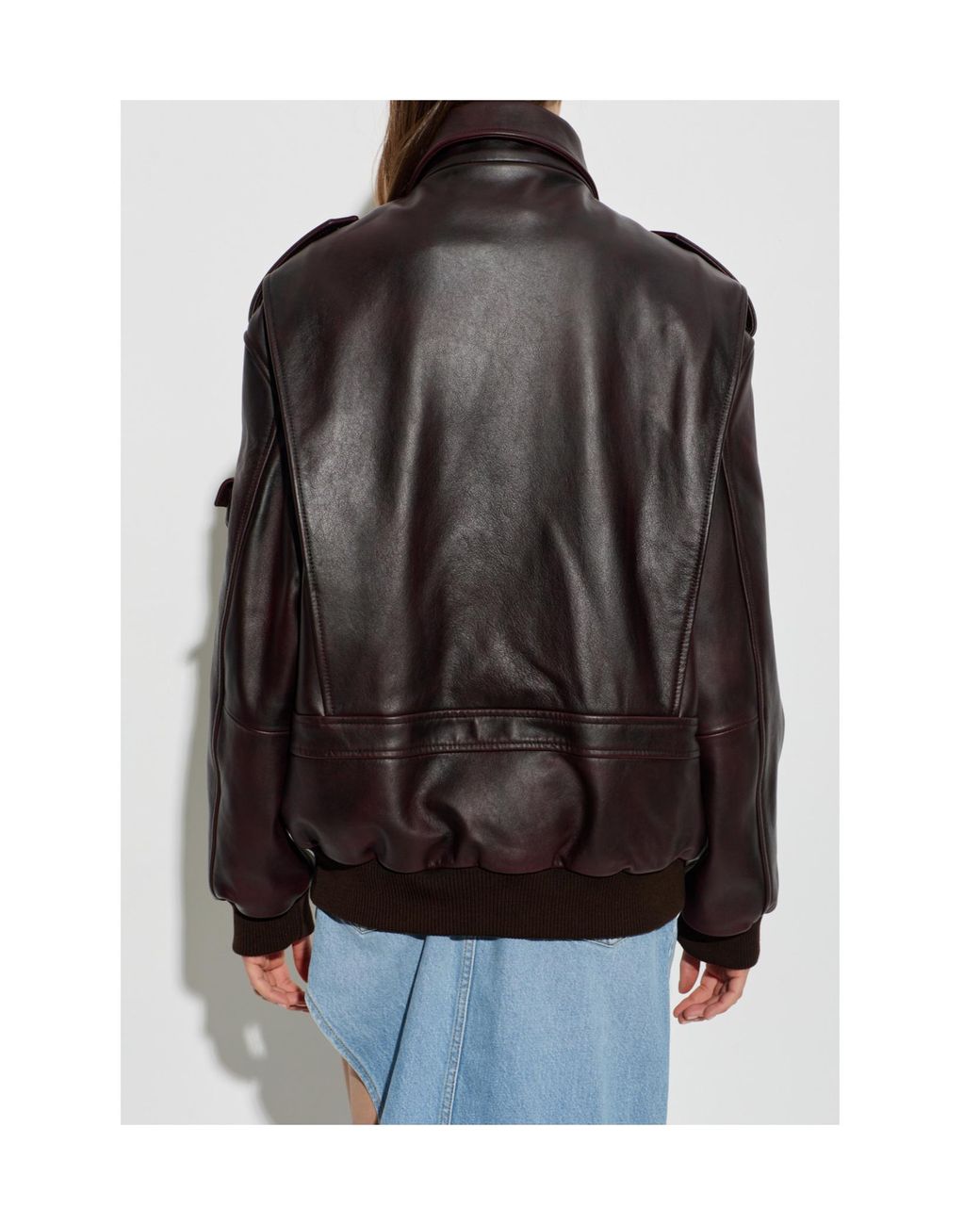 Coperni Brown Leather Epaulette-Detail Jacket